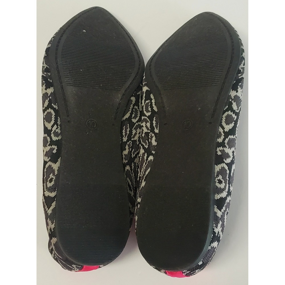 SERRA Shoes Flats 10 Sassy Leopard NWT Point Toe Pink Stripe Black/Gray Slip-Ons - Picture 10 of 10